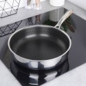 PATELNIA GŁĘBOKA STALOWA ZE STALI NIERDZEWNEJ NON-STICK INDUKCJA COOKCELL 28 CM ORION 112983