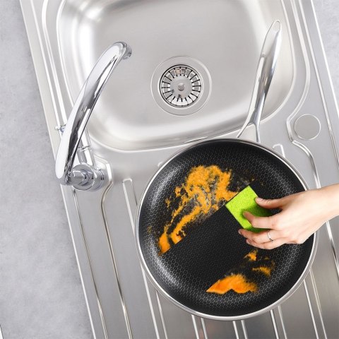 PATELNIA GŁĘBOKA STALOWA ZE STALI NIERDZEWNEJ NON-STICK INDUKCJA COOKCELL 28 CM ORION 112983