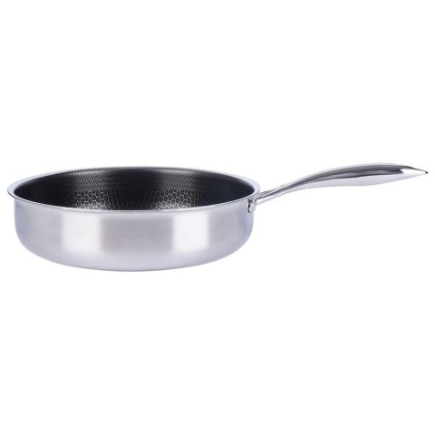 PATELNIA GŁĘBOKA STALOWA ZE STALI NIERDZEWNEJ NON-STICK INDUKCJA COOKCELL 28 CM ORION 112983