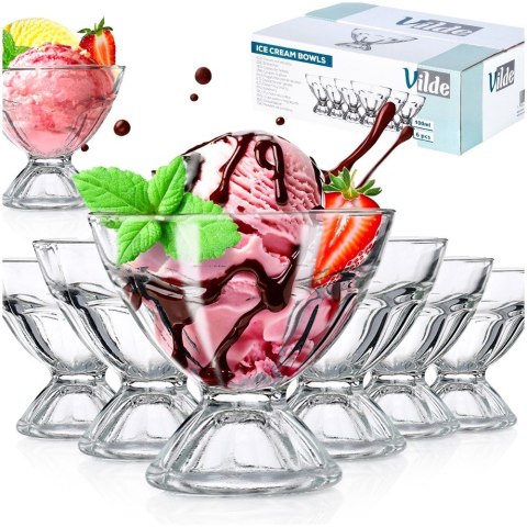 Pucharki do lodów deserów monoporcji deserków szklane 100ml 6 sztuk VILDE 139618