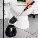 Szczotka do czyszczenia WC toalety silikonowa ze stojakiem szczypcami czarna VILDE 569988
