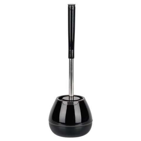 Szczotka do czyszczenia WC toalety silikonowa ze stojakiem szczypcami czarna VILDE 569988