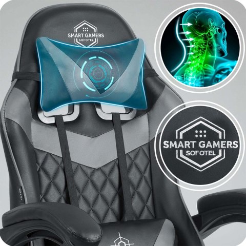 Fotel gamingowy Sofotel Draknor II czarno-szary