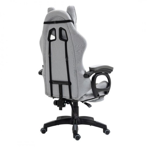 Fotel gamingowy obrotowy STUDENT, podnóżek i poduszka masująca, szary KO23SZ