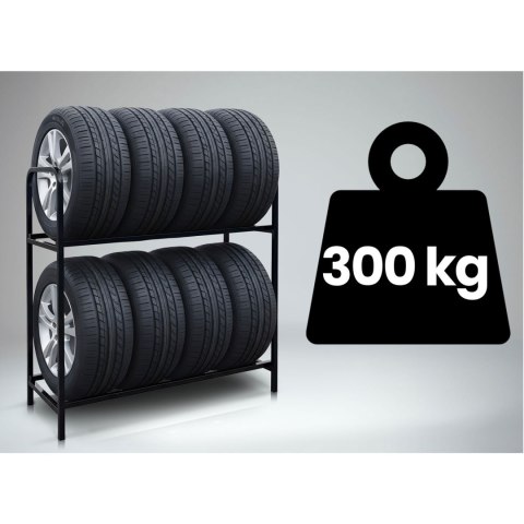 Regał stojak na opony koła metalowy półka na 8 opon Humberg HM-386