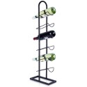 Stojak na wino butelki wina metalowy organizer czarny do 6 butelek VILDE 229079