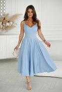244-08 Sukienka Midi Na Ramiączkach - Baby blue