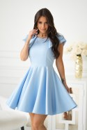 329-08 Elegancka Sukienka Z Falbanami - Baby blue