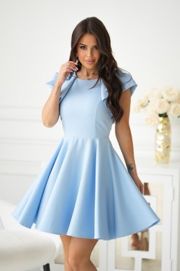 329-08 Elegancka Sukienka Z Falbanami - Baby blue