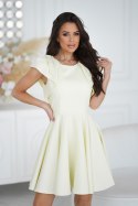 329-14 Elegancka Sukienka Z Falbanami - żółty