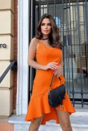 238-09 Sukienka Z Falbankami - pomarańczowy