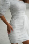 274-04 Sukienka Na Jedno Ramię - biały