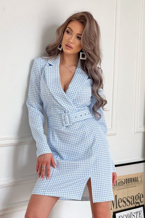 279-08 Sukienka Marynarkowa - Baby blue