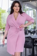 242-20/1 Sukienka Marynarkowa - różowy