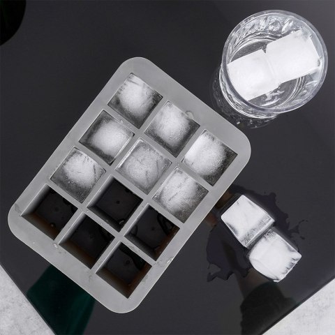Forma foremka do 12 kostek lodu silikonowa pojemnik na lód duże kostki EXCELLENT HOUSEWARE 259655