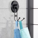 Haczyk wieszak ścienny na ubrania ręczniki metalowy czarny na przyssawkę podwójny BATHROOM SOLUTIONS 567013