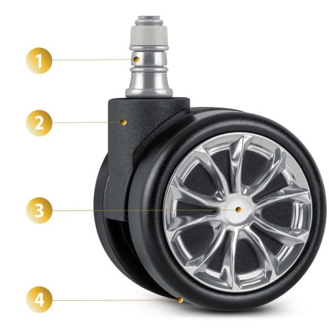 Kółka gumowane do foteli czarne Sofotel 5 szt Kółka gumowane do foteli czarne Sofotel 5 szt
