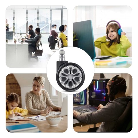 Kółka gumowane do foteli czarne Sofotel 5 szt Kółka gumowane do foteli czarne Sofotel 5 szt