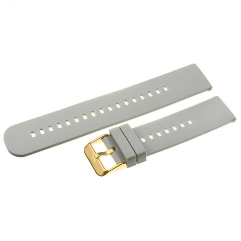Pasek gumowy do zegarka U27 - jasny szary/złoty - 20mm