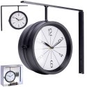 Zegar ścienny na ścianę metalowy czarny dwustronny 30.5x9.5x28cm VILDE 569946