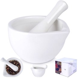 MOŹDZIERZ KUCHENNY DO PRZYPRAW ZIÓŁ LEKÓW PORCELANOWY BIAŁY EXCELLENT HOUSEWARE 259318