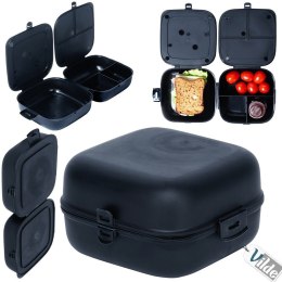 Pojemnik śniadaniowy obiadowy lunchbox z przegródkami czarny 2x700ml VILDE 229144