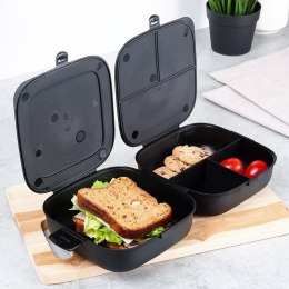 Pojemnik śniadaniowy obiadowy lunchbox z przegródkami czarny 2x700ml VILDE 229144
