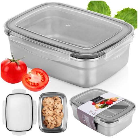Pojemnik stalowy na żywność z pokrywką i uszczelką 1.25L EXCELLENT HOUSEWARE 229214