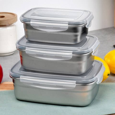 Pojemnik stalowy na żywność z pokrywką i uszczelką 1.25L EXCELLENT HOUSEWARE 229214