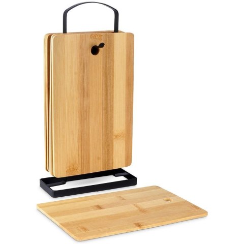Zestaw komplet desek deski do krojenia bambusowe ze stojakiem 6SZT 22x14cm EXCELLENT HOUSEWARE 259076