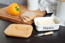 MASELNICZKA STALOWA Z NOŻEM BRUNBESTE BB-2776 BIAŁA