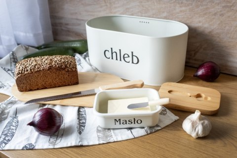 MASELNICZKA STALOWA Z NOŻEM BRUNBESTE BB-2776 BIAŁA