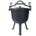Kociołek żeliwny na ognisko na nóżkach z pokrywką CAST LINE 10L VILDE 199053