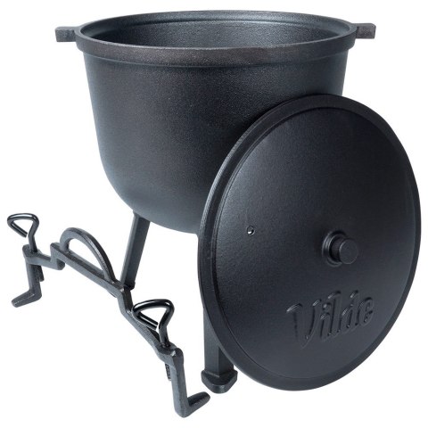 Kociołek żeliwny na ognisko na nóżkach z pokrywką CAST LINE 10L VILDE 199053