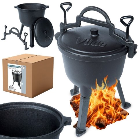 Kociołek żeliwny na ognisko na nóżkach z pokrywką CAST LINE 4L VILDE 199049