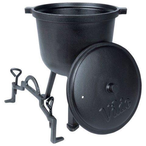 Kociołek żeliwny na ognisko na nóżkach z pokrywką CAST LINE 8L VILDE 199051