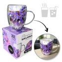 Szklanka termiczna z kwiatami w środku, gipsówka hortensje 300 ml 1szt SZK166
