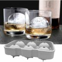 Foremki silikonowe do kostek lodów, na 6 dużych kulek lodu, szary FNL01