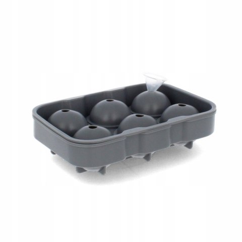 Foremki silikonowe do kostek lodów, na 6 dużych kulek lodu, szary FNL01