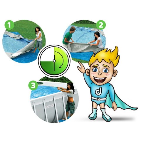 Basen ogrodowy stelażowy 400 x 200 x 100 cm 4w1 INTEX 26780