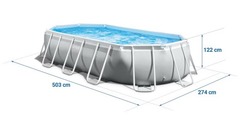 Basen ogrodowy stelażowy 503 x 274 x 122 cm zestaw 12w1 INTEX 26796