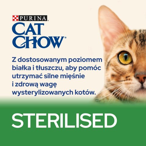 Purina Cat Chow Sterilised Bogata w Kurczaka 1,5kg + 2 Saszetki Gratis