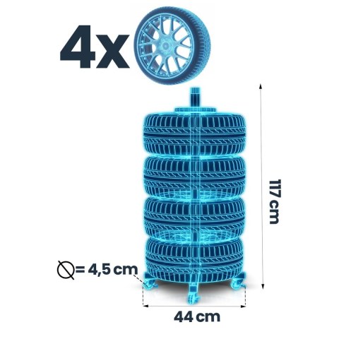 Stojak na opony koła wieszak na 4 opony Humberg HM-387