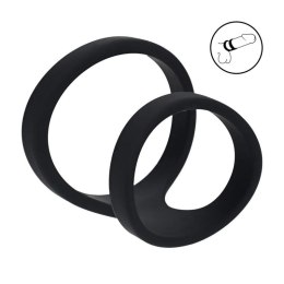 2 Loop Silicone Cockring - Black