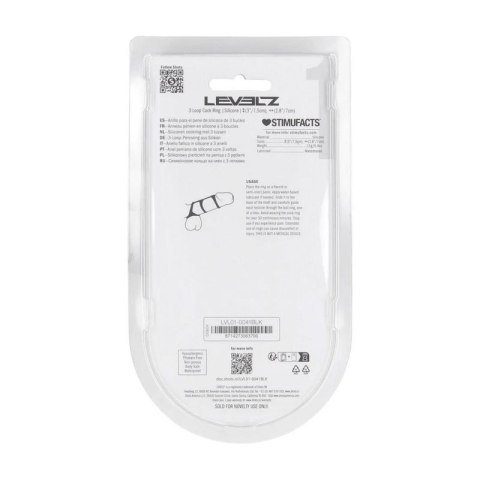 3 Loop Silicone Cockring - Black