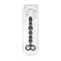 Beaded Silicone Anal Probe with Double Loop - Black