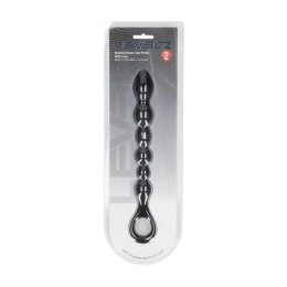 Beaded Snake Silicone Anal Probe with Loop - Black