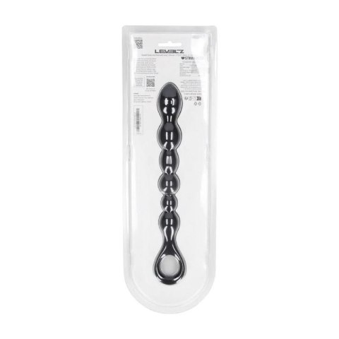 Beaded Snake Silicone Anal Probe with Loop - Black