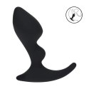 Double Ripple Silicone Prostate Massager - Black