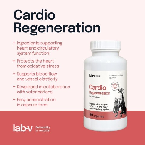 Lab-v Cardio Regeneration 90 kapsułek - wsparcie serca dla psów i kotów